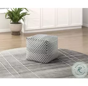 Trent Black And White Pouf