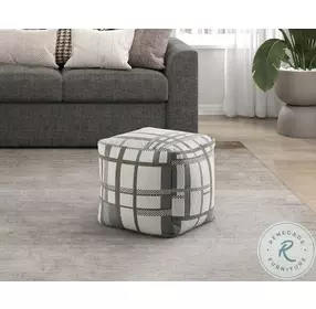 Monica Gray Brown And Beige Pouf
