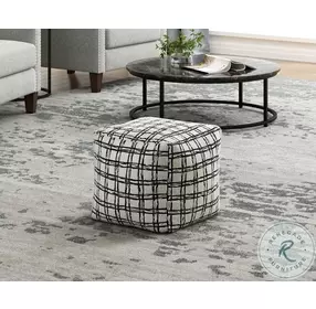 Misty Black And White Pouf