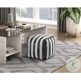 Avril Black And White Pouf