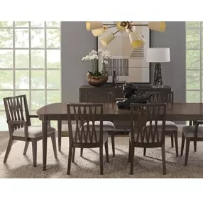 Asher Park Piano Brown 117" Extendable Rectangular Dining Table