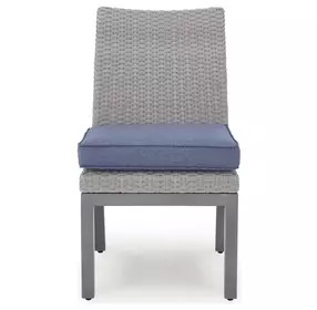 Dillon Beach Blue Performance Fabric Outdoor Side Chair with Cushion Set of 2