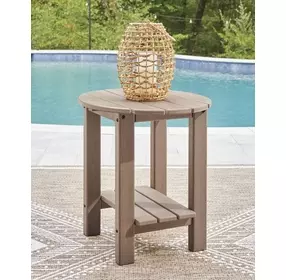 Cliffs Beach Driftwood Oval Outdoor End Table