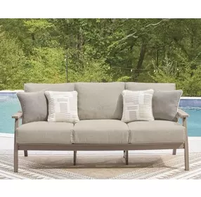 Cliffs Beach Gray Performance Fabric 78" Outdoor Sofa with Cushion