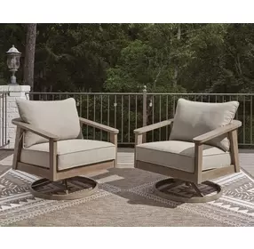 Francis Beach Gray Performance Fabric Outdoor Swivel Rocker Lounge Chair with Cushion