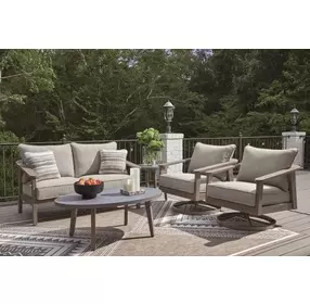 Francis Beach Gray Performance Fabric 62" Outdoor Loveseat with Cushion