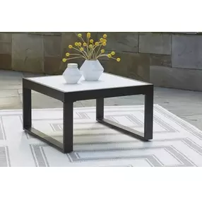 Beachloft Black and Gray Outdoor Square Cocktail Table