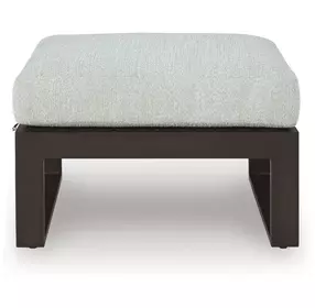 Beachloft Gray Performance Fabric Upholstered Outdoor Square Ottoman