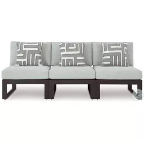 Beachloft Gray Outdoor 3 Piece Performance Fabric Modular Armless Sofa