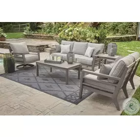 Hillside Barn Gray And Brown Performance Fabric Outdoor Sofa