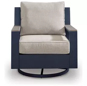 Mabry Shores Driftwood Performance Fabric Outdoor Swivel Glider Lounge Chair with Cushion