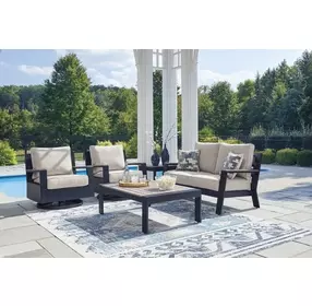 Mabry Shores Driftwood Performance Fabric Outdoor Swivel Glider Lounge Chair with Cushion