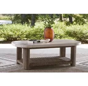 Angel Island Beige and Brown Rectangular Outdoor Coffee Table