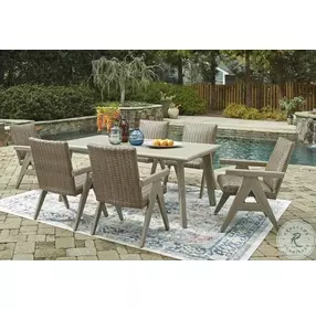 Carisbo Beige Outdoor Rocking Arm Chair Set of 2