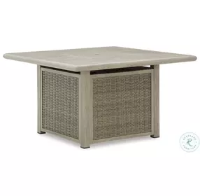 Carisbo Beige Outdoor Fire Pit Table Set