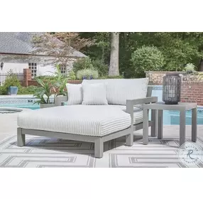 Moonlight View Gray Performance Fabric Outdoor Chaise Lounge