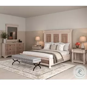 Alcove Belgian Ivory And Washed Maple California King Panel Bed