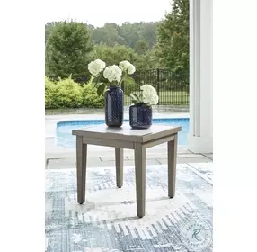 Rainier Ranch Beige And Brown Outdoor Square End Table