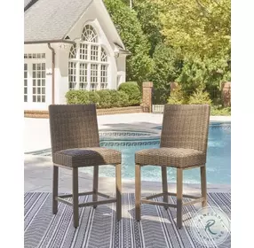 Walton Bridge Driftwood Outdoor Bar Stool Set Of 2