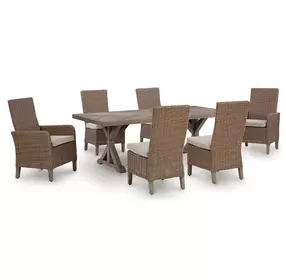 Revare Beach Beige 7-Piece Patio Dining Set with 6 Chairs