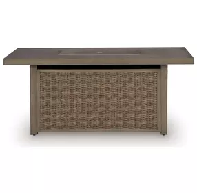 Carmel Bay Beige Outdoor Fire Pit Room Set