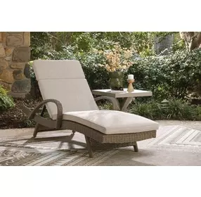 Carmel Bay Beige Chaise Lounge with Cushion