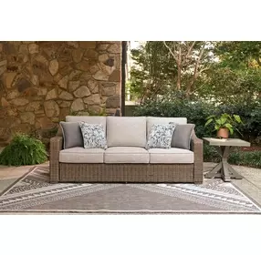 Carmel Bay Beige 83" Outdoor Sofa with Cushion