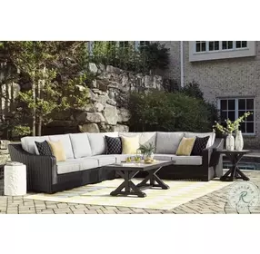 Beachcroft Black And Light Gray Outdoor Square End Table