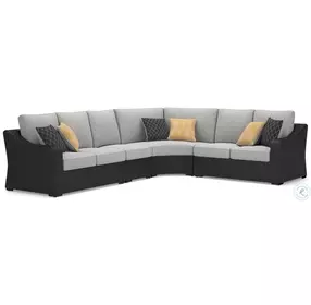 Beachcroft Light Gray 4 Piece Performance Fabric Outdoor Sectional