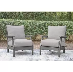 Lone View Bay Gray Performance Fabric Outdoor Lounge Chair with Cushion