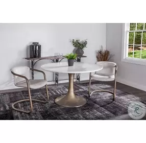 Chiavari Vintage White Leather Dining Chair Set Of 2