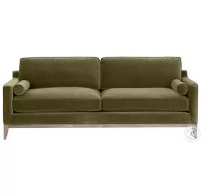 Parker Olive Velvet Post Modern Sofa