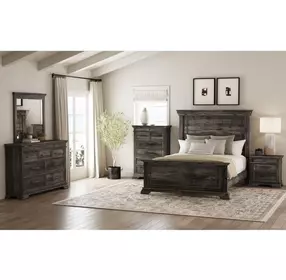 Hyde Charcoal Queen Panel Bed