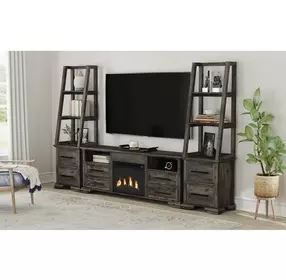 Hyde Charcoal 71'' TV Stand with Fireplace Insert