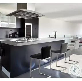 Parma Light Grey Steel Counter Height Stool Set of 2