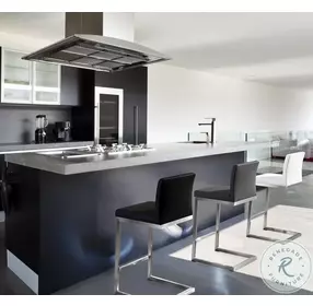 Parma Black Stainless Steel Counter Height Stool Set of 2