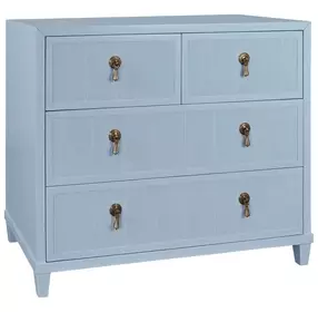 Pascal Matte Light Blue Lacquer 4 Drawer Soft Close Accent Chest