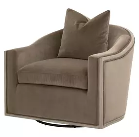 Stitch and Hand Dining Bedroom Caramel Upholstered Swivel Paxton Club Chair with Pillow