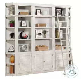 Rawlins Cottage White 6 Piece Library Wall with Corner Bookcases