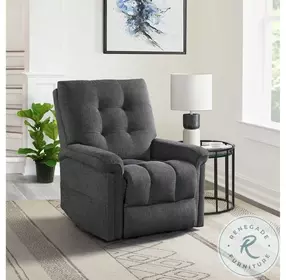 Secco Charcoal Performance Fabric Power Recliner