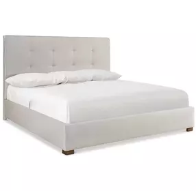 Mason Beige and Lume King Upholstered Panel Bed