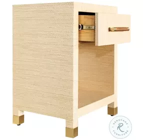 Pelham Natural Grasscloth 1 Drawer Side Table
