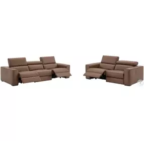 Picasso Caramel Leather Motion Loveseat