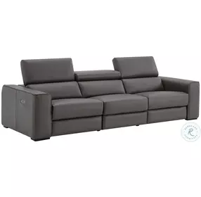 Picasso Dark Gray Leather Motion Living Room Set
