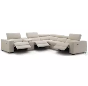 Picasso Sand Fabric 6 Piece Power Reclining Modular Sectional