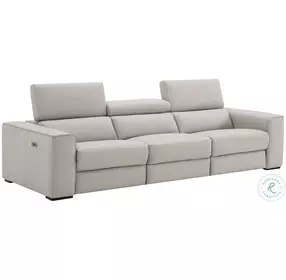 Picasso Silver Gray Leather Motion Living Room Set