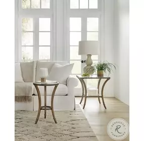 6080-50001-MTL Antique Gold Round Accent Martini Table