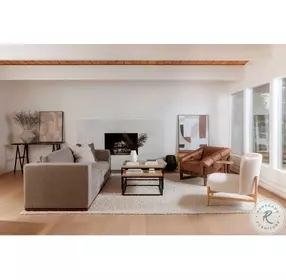 Bellos Brown Leather Accent Chair