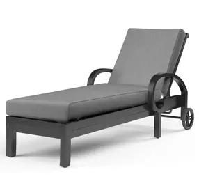 Monterey Canvas Granite 78" Outdoor Chaise Lounge with Self Welt