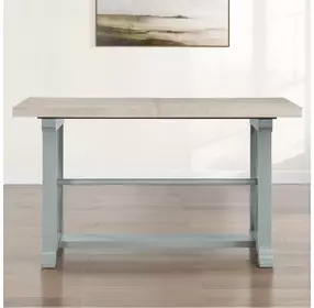 Darcy Beige and Mint Green 82" Extendable Rectangular Counter Height Table